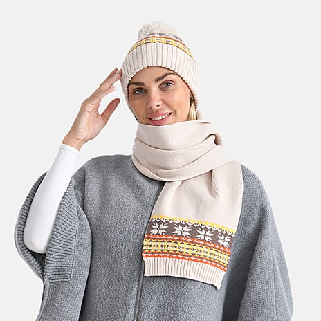 BRAND NEW LAUNCH - MUST HAVE -Styled By Set of 2 Hat - Scarves - Beige