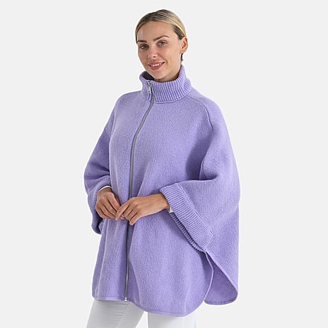 - Maisi High-Tie Zipper Jacket-Cardigan (One Size 8 to 26) - Purple