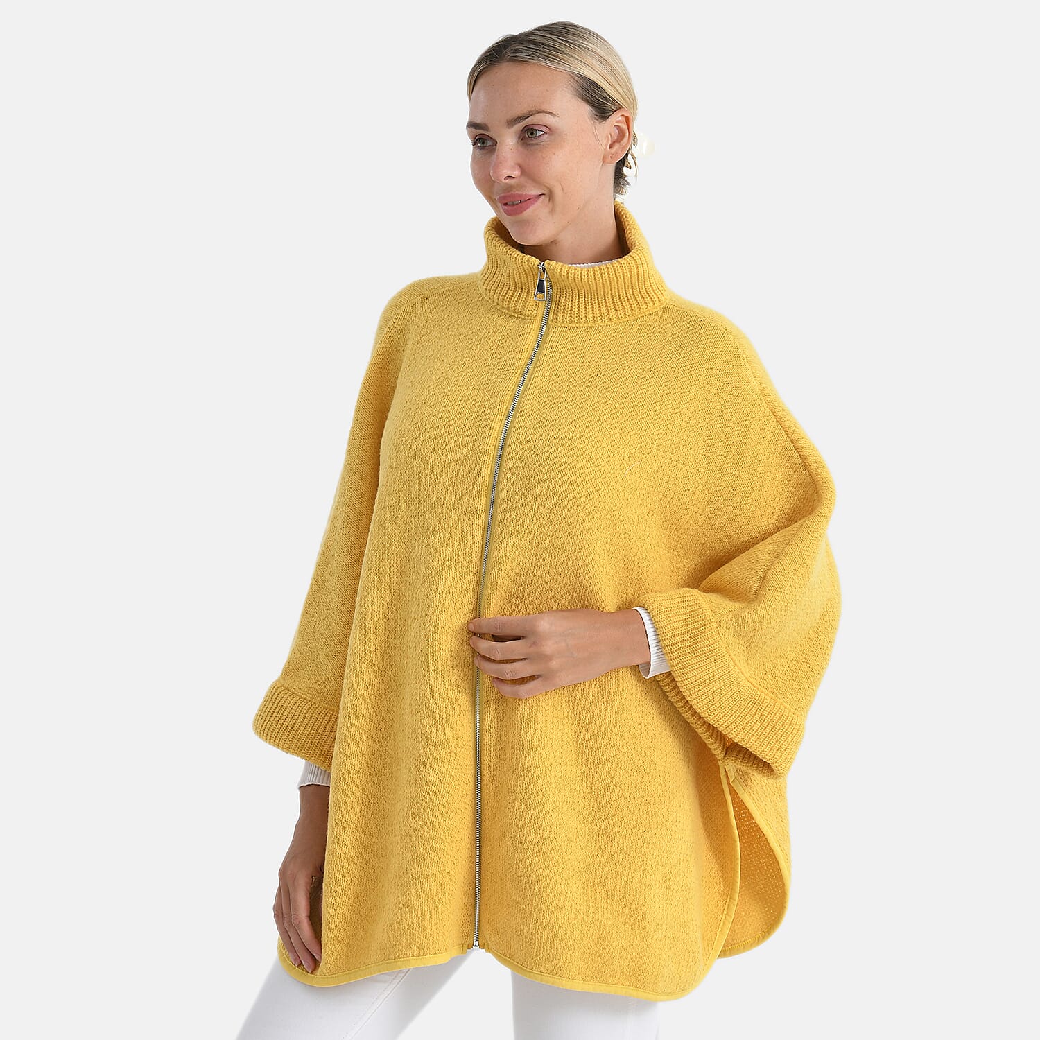 - Maisi High-Tie Zipper  Jacket-Cardigan (One Size 8 to 26) Yellow