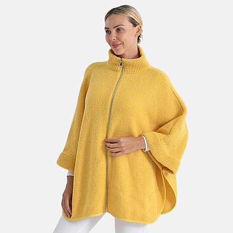 - Maisi High-Tie Zipper  Jacket-Cardigan (One Size 8 to 26) Yellow