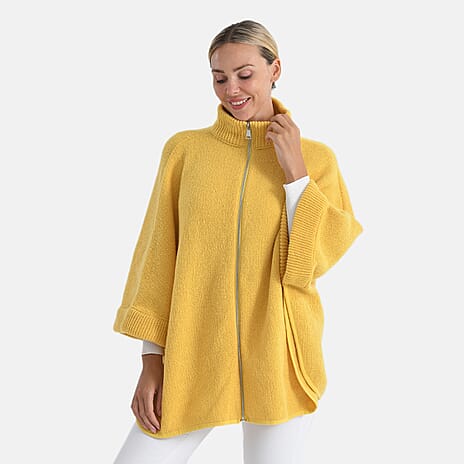 - Maisi High-Tie Zipper  Jacket-Cardigan (One Size 8 to 26) Yellow