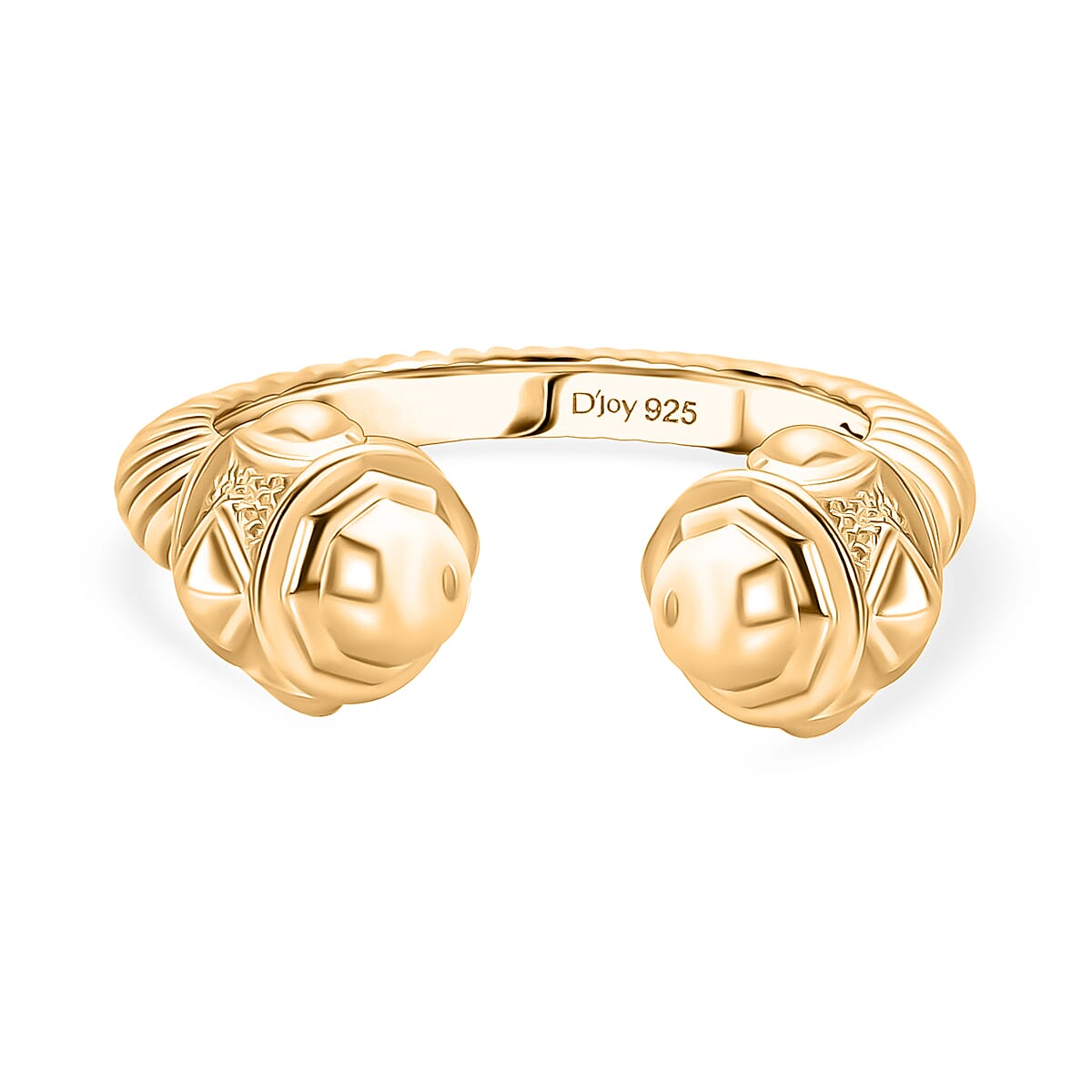 Designer Inspired - Sterling Silver Ring in Yellow Gold Plating