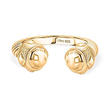 Designer Inspired - Sterling Silver Ring in Yellow Gold Plating