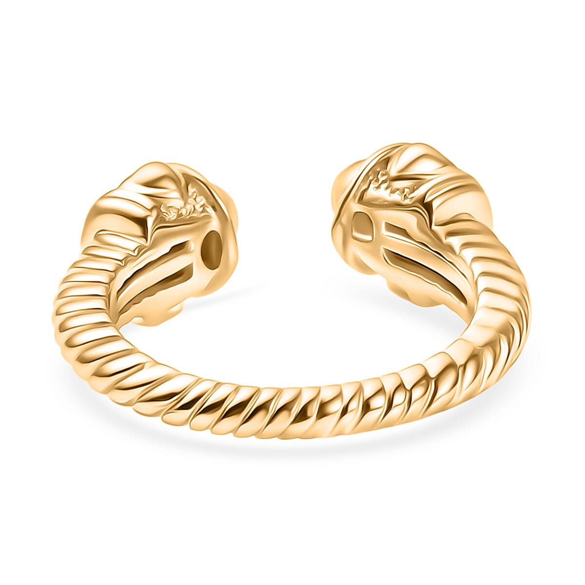 Designer Inspired - Sterling Silver Ring in Yellow Gold Plating