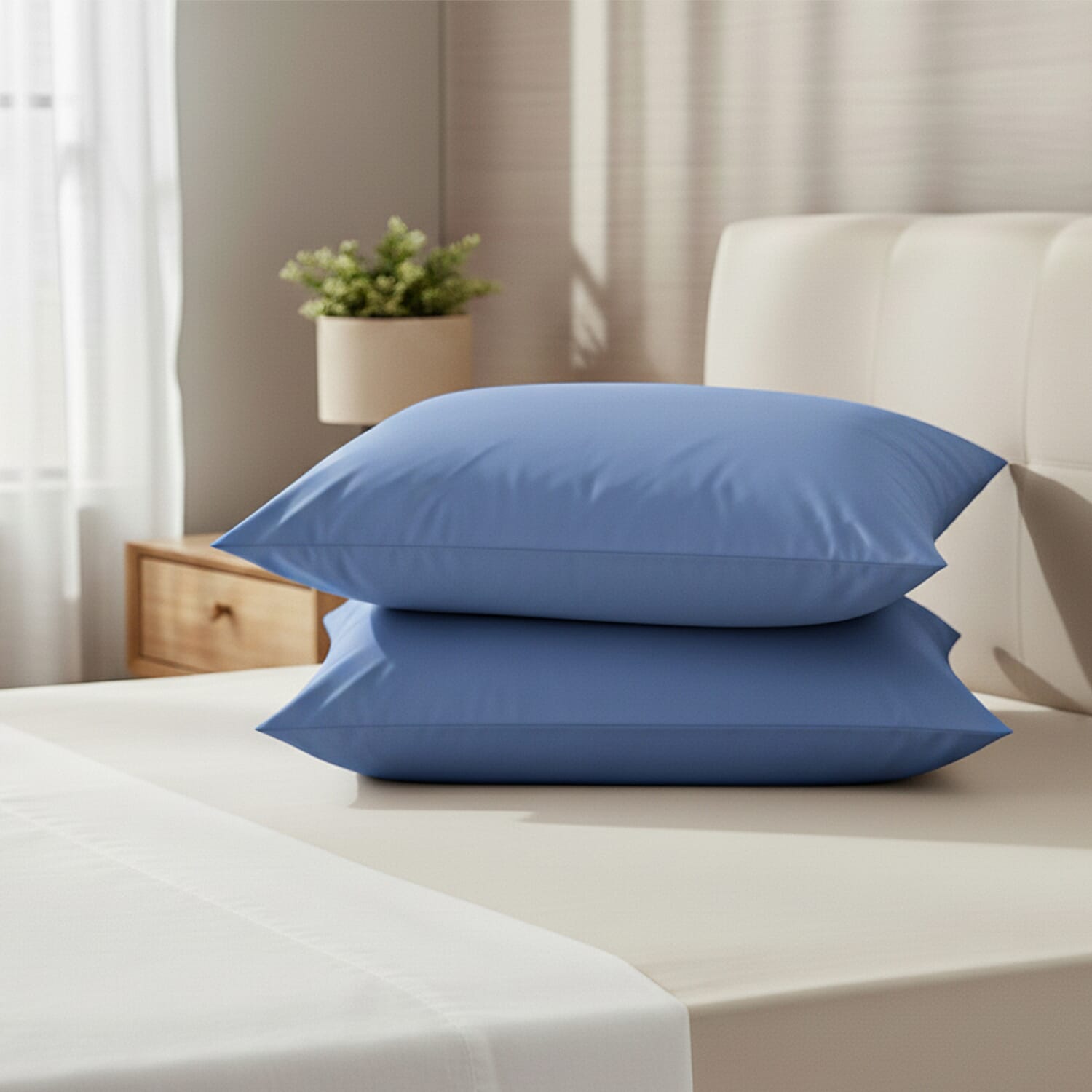 Set of 2 Luxury 100% Bamboo Pillowcases - Blue