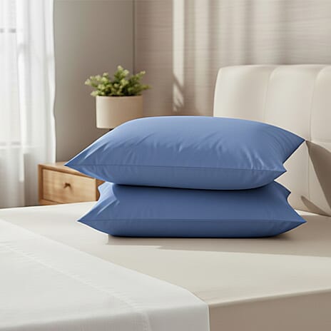 Set of 2 Luxury 100% Bamboo Pillowcases - Blue