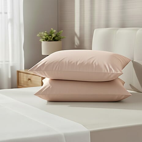 Set of 2 Luxury 100% Bamboo Pillowcases - Champagne