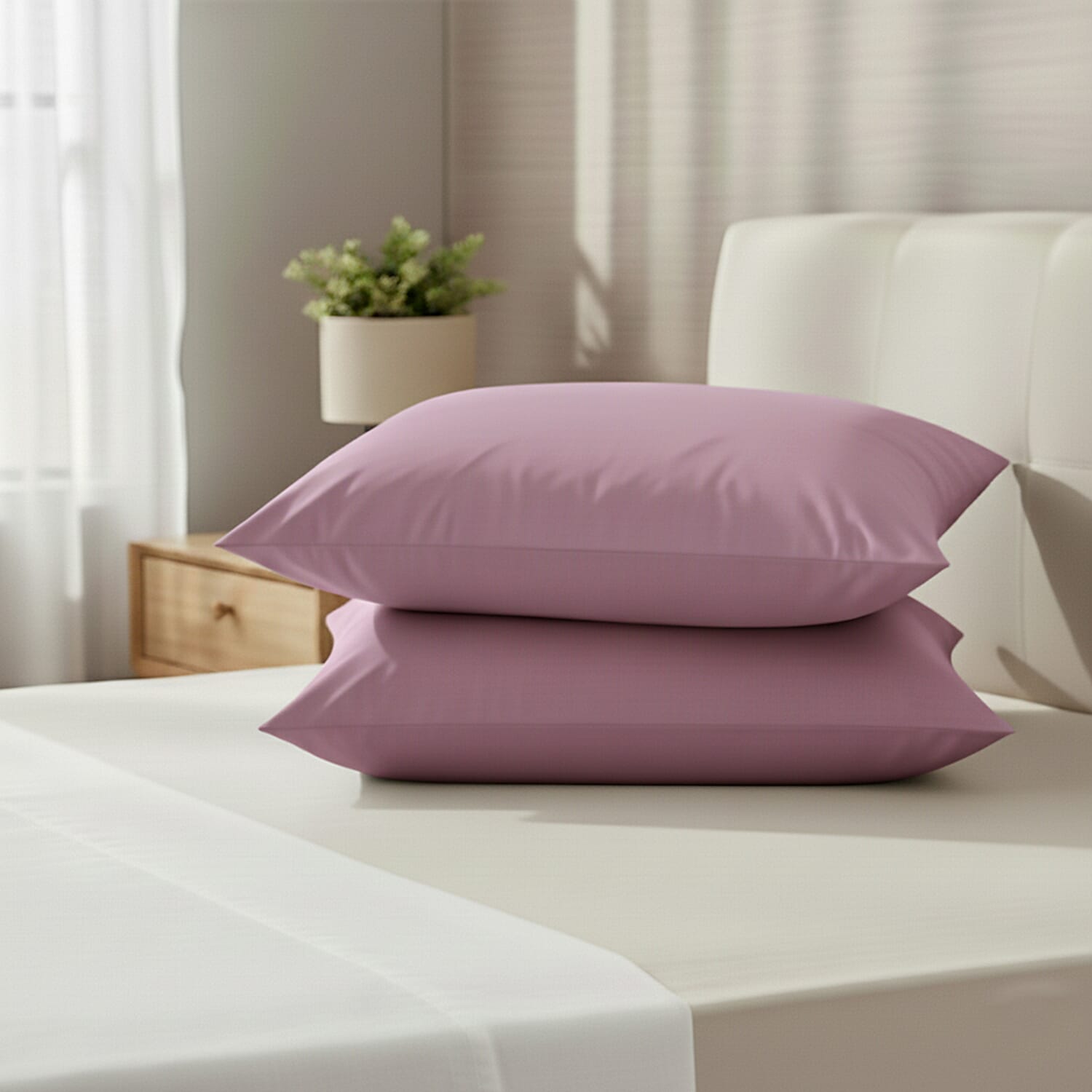 Set of 2 Luxury 100% Bamboo Pillowcases - Purple