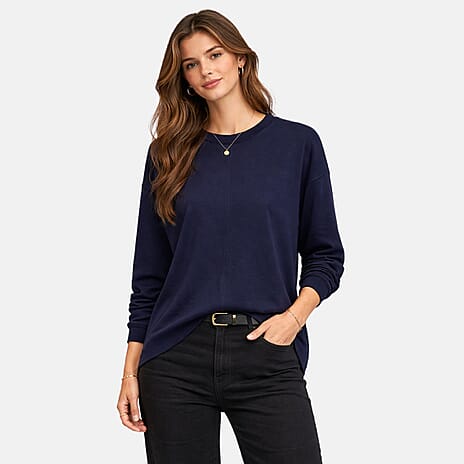 La Marey Super Soft Brushed Top (Size - S-M) - Navy