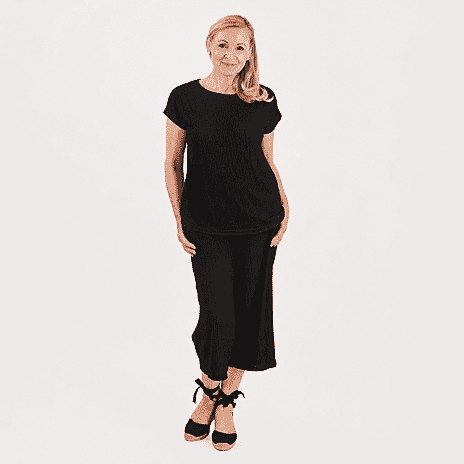 La Marey Textured Top (Size S, 8-10) - Black