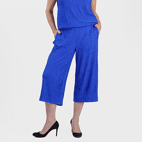 La Marey Textured Cullotte (Size S, 8-10) - Cobalt