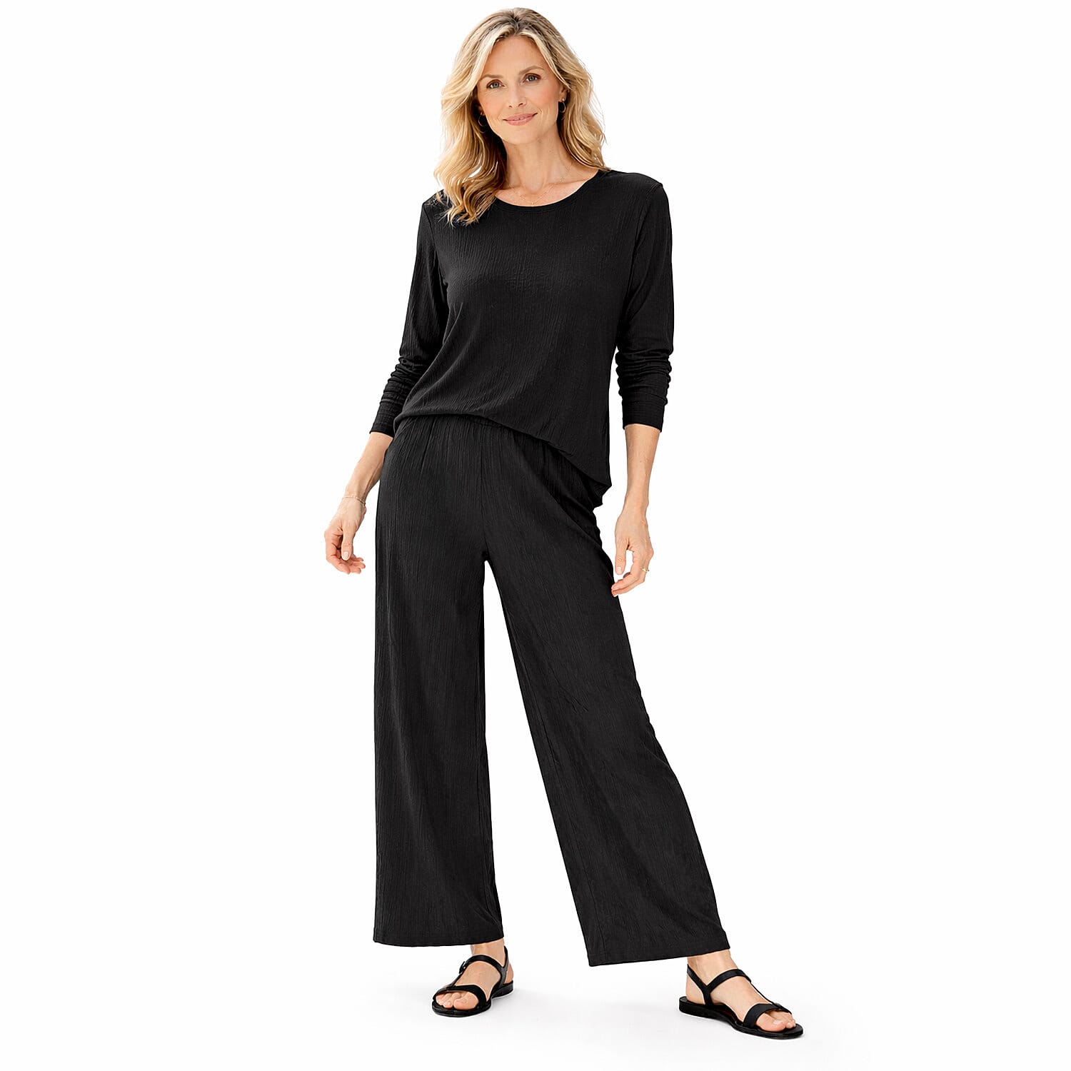 La Marey Soft Touch Textured Stretch Trousers (Size S, 8 to 10) - Black