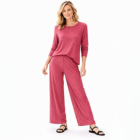La Marey Soft Touch Textured Stretch Trousers (Size M, 12 to 14) - Rose