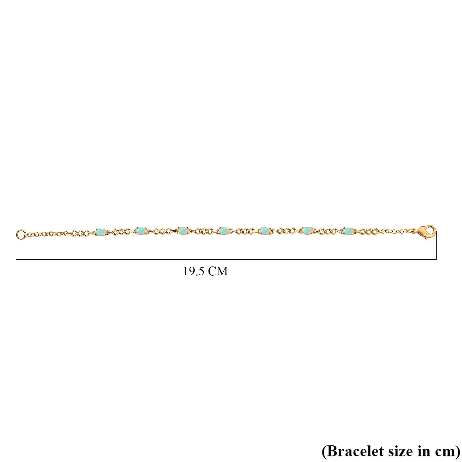 Ethiopian Opal Line Bracelet 1 Row (Size 7.5) in Yellow Gold Plated 1.22 Ct.