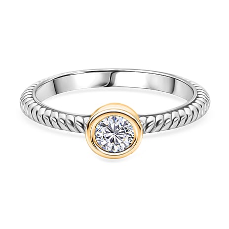D'Joy Moissanite Solitaire Ring Sterling Silver  0.220  Ct.