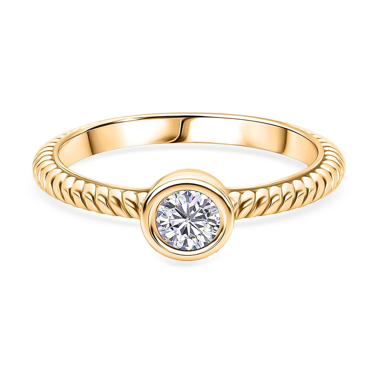 D'Joy Moissanite Brilliant-Cut Solitaire Ring