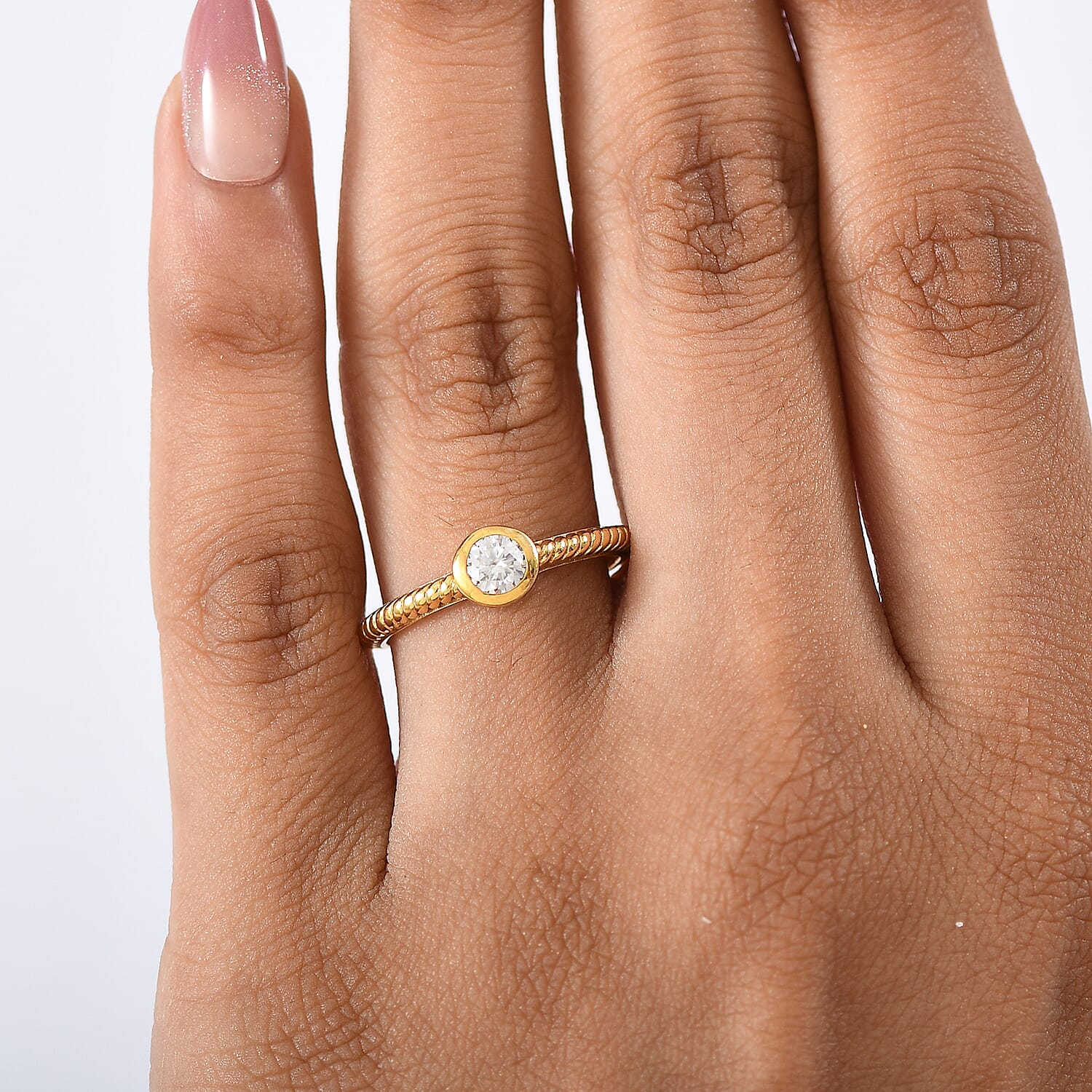 D'Joy Moissanite Brilliant-Cut Solitaire Ring