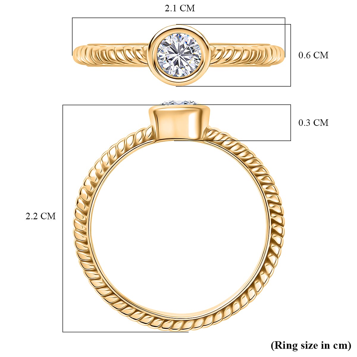 D'Joy Moissanite Brilliant-Cut Solitaire Ring