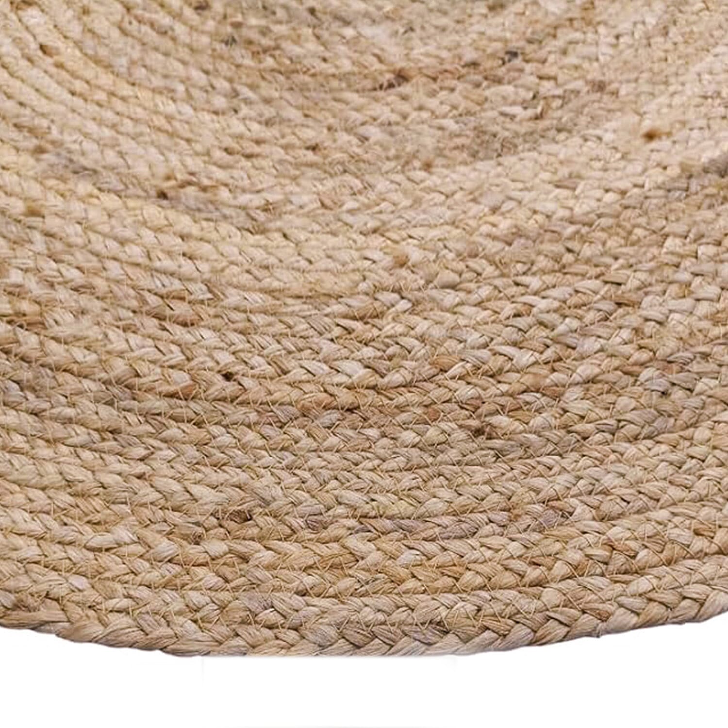 Natural Jute Plain Round Rug (80x80cm) - Dark