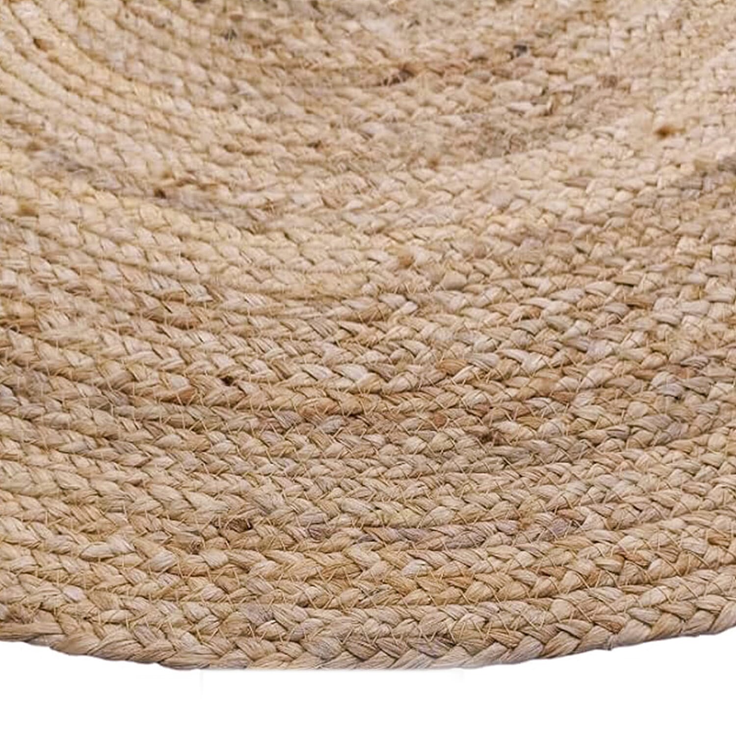 Natural Jute Plain Round Rug (80x80cm) - Dark