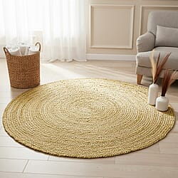 Natural Jute Round Rug (82x80cm) - Dark Brown