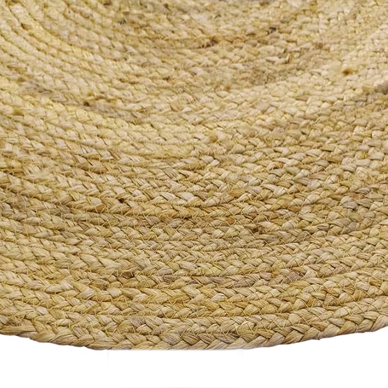 Natural Jute IBO Cream Round Rug (80x80cm) - Light Brown