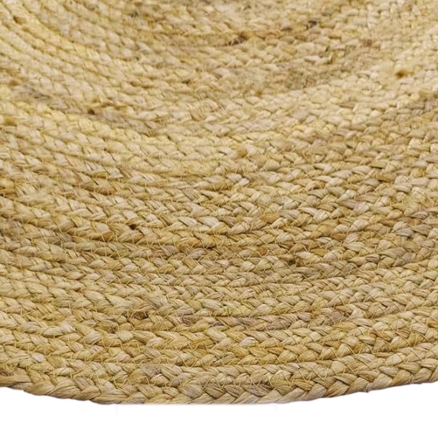 Natural Jute IBO Cream Round Rug (80x80cm) - Light Brown