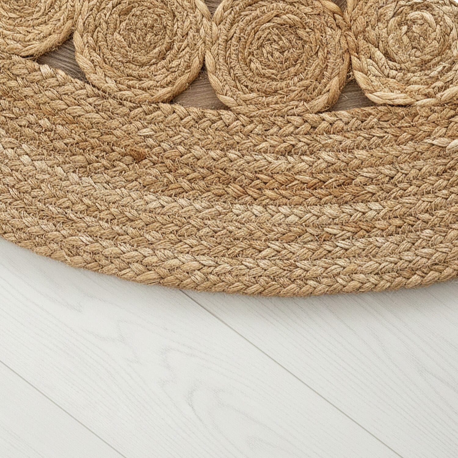 Natural Jute Round Rug (82x80cm) - Dark Brown