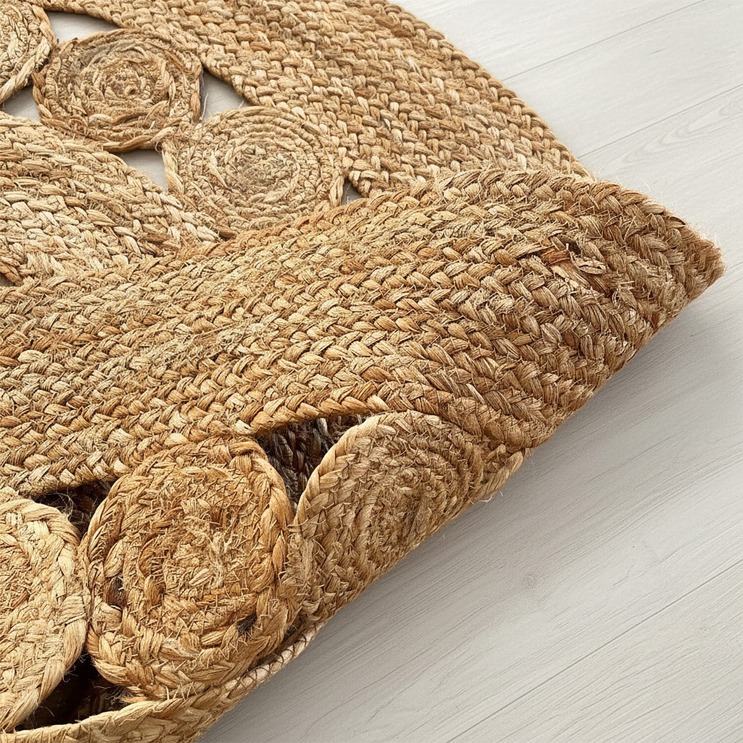 Natural Jute Round Rug (82x80cm) - Dark Brown