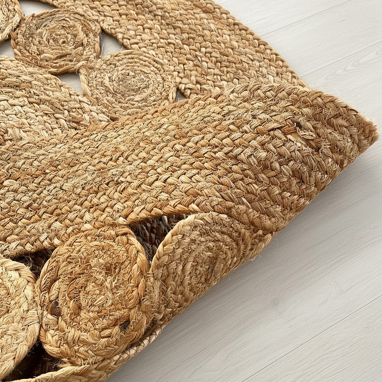 Natural Jute Round Rug (82x80cm) - Dark Brown