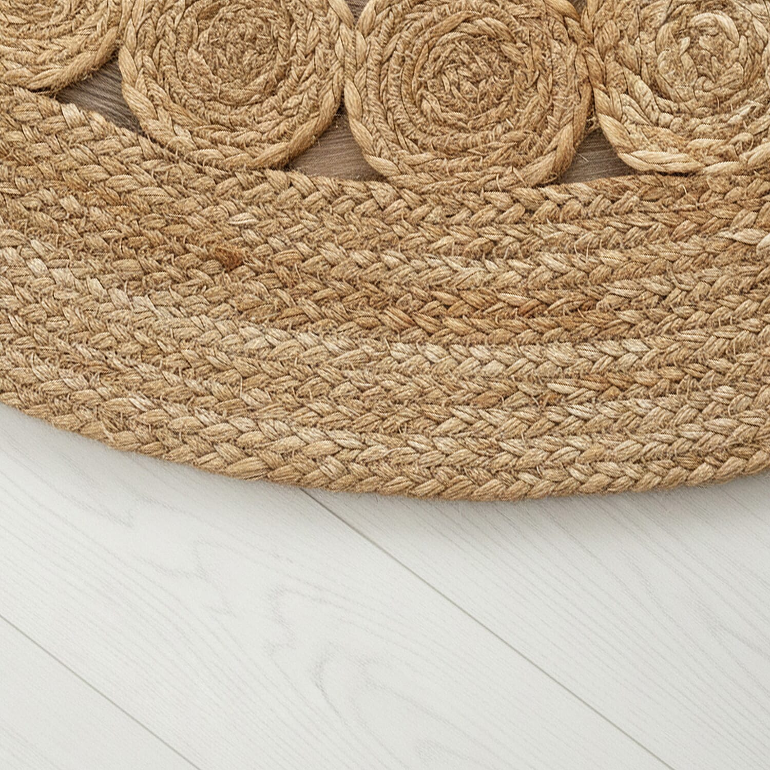 Natural Jute Round Rug (82x80cm) - Dark Brown