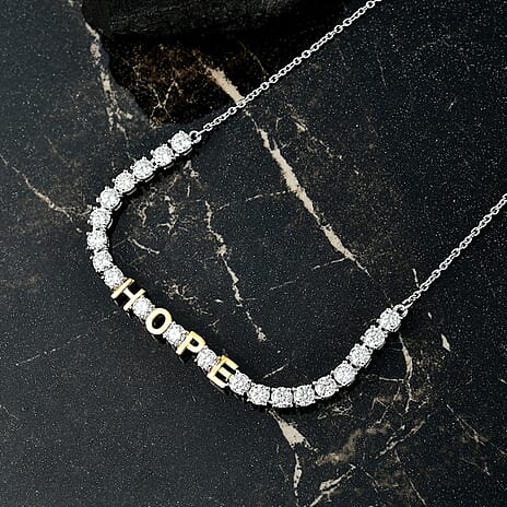 D'Joy Moissanite Fancy Necklace (Size - 20) Sterling Silver  3.339  Ct.