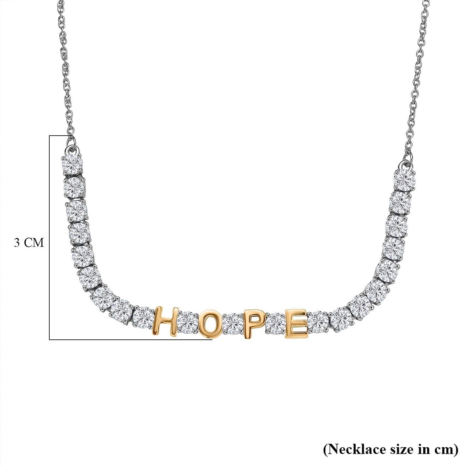 D'Joy Moissanite Fancy Necklace (Size - 20) Sterling Silver  3.339  Ct.