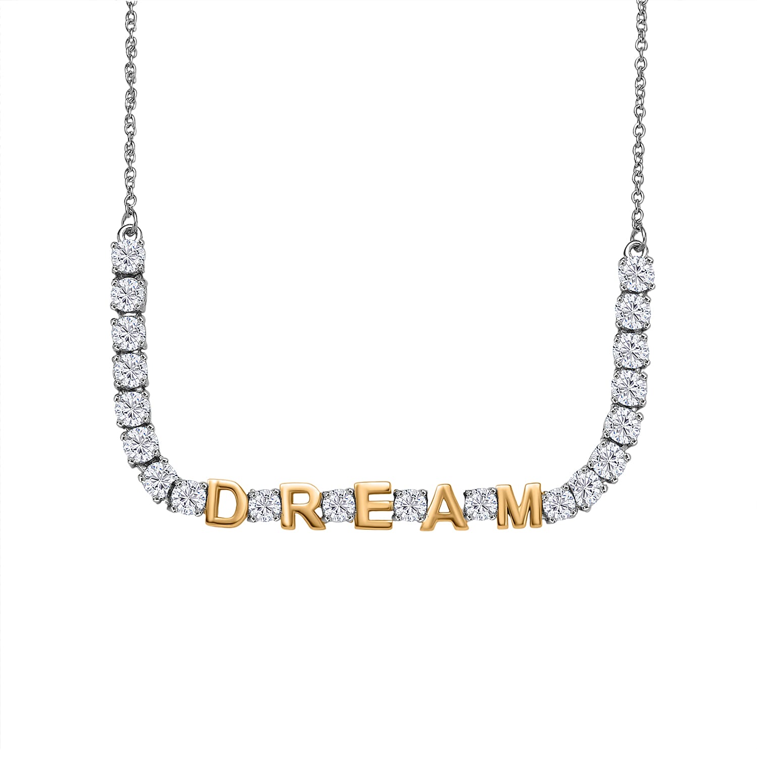 D'Joy Moissanite Line Necklace (Size - 20) Sterling Silver  3.200  Ct.