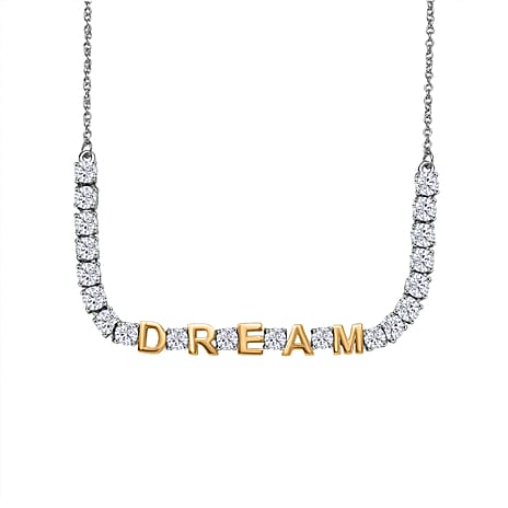 D'Joy Moissanite Line Necklace (Size - 20) Sterling Silver  3.200  Ct.