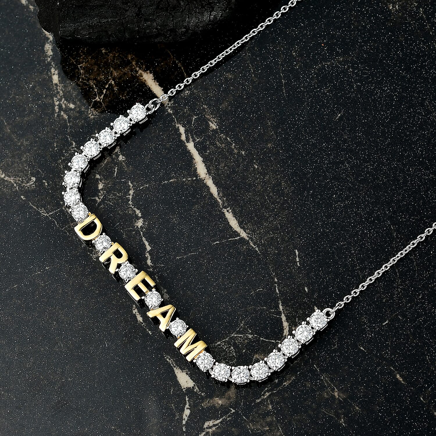 D'Joy Moissanite Line Necklace (Size - 20) Sterling Silver  3.200  Ct.