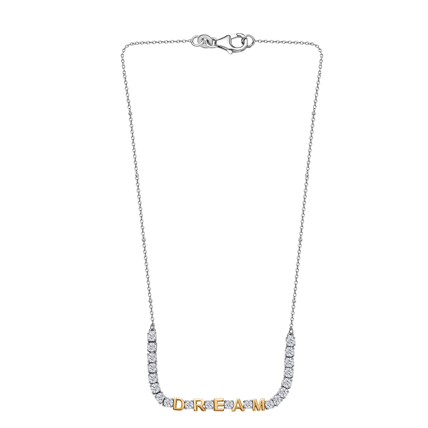 D'Joy Moissanite Line Necklace (Size - 20) Sterling Silver  3.200  Ct.