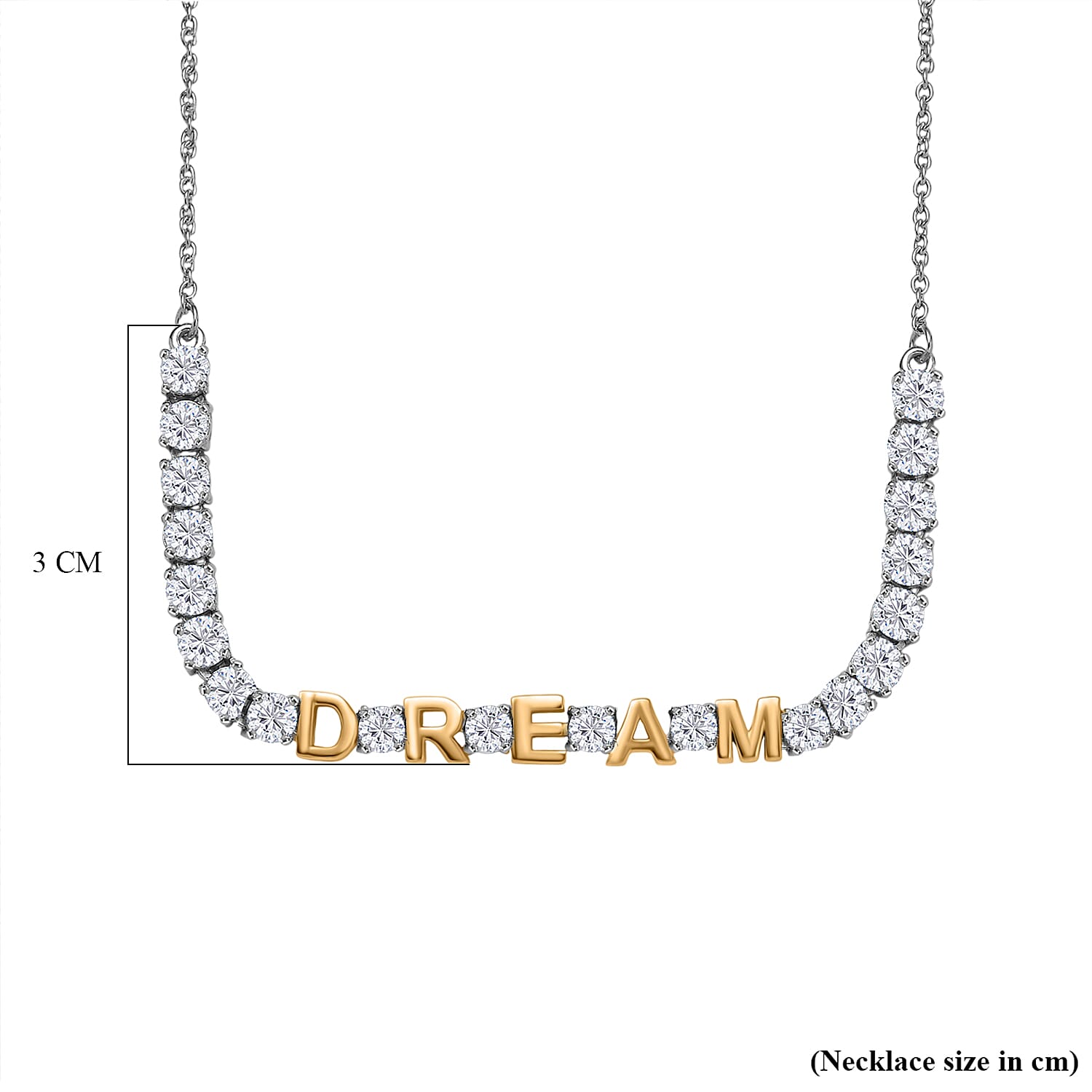 D'Joy Moissanite Line Necklace (Size - 20) Sterling Silver  3.200  Ct.