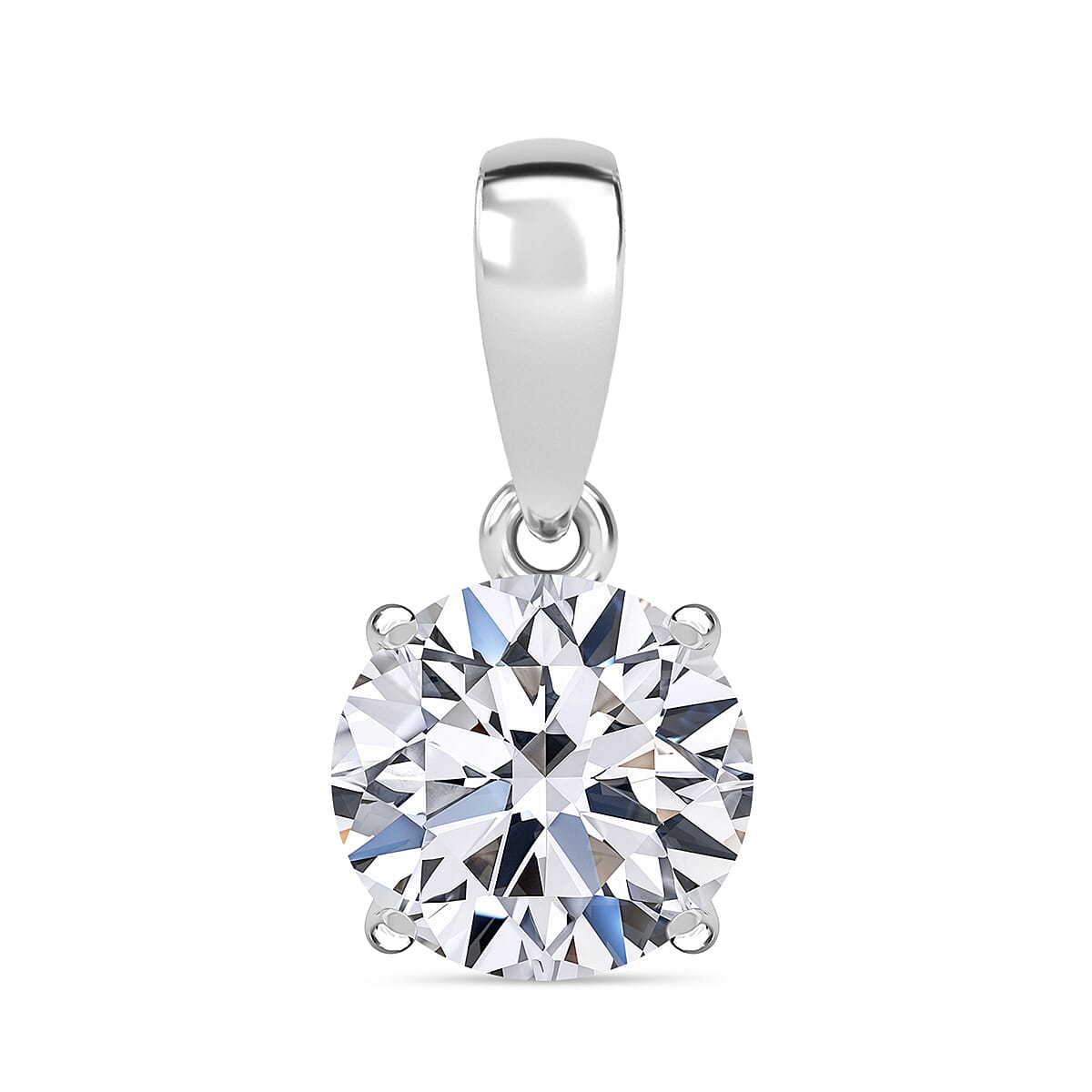 RACHEL GALLEY 9K White Gold IGI Certified (VS-EF) Lab Grown Diamond Solitaire Pendant 1.00 Ct.