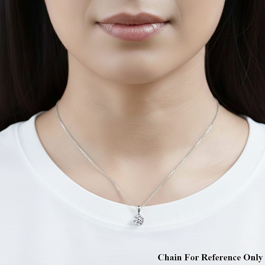 RACHEL GALLEY 9K White Gold IGI Certified (VS-EF) Lab Grown Diamond Solitaire Pendant 1.00 Ct.