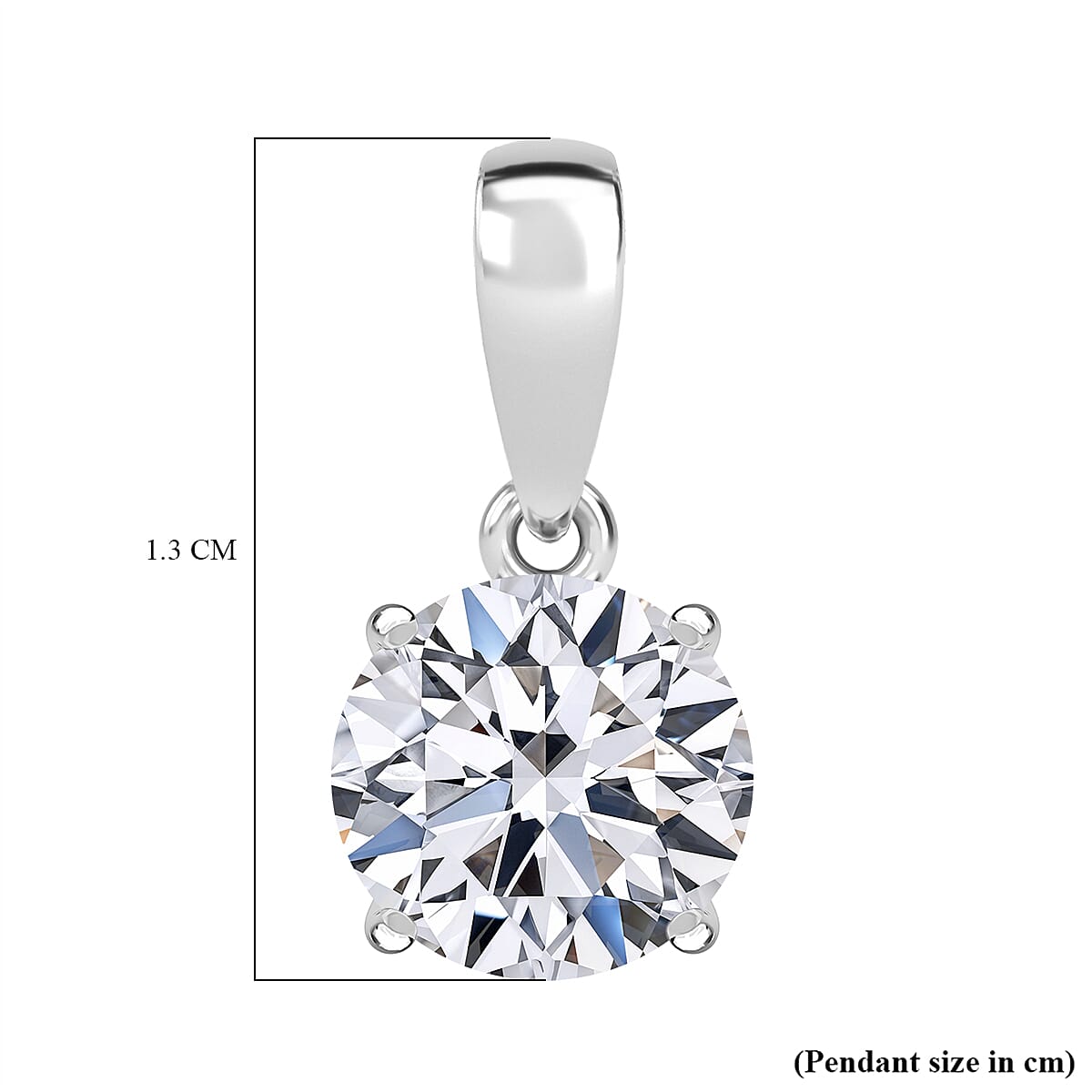 RACHEL GALLEY 9K White Gold IGI Certified (VS-EF) Lab Grown Diamond Solitaire Pendant 1.00 Ct.