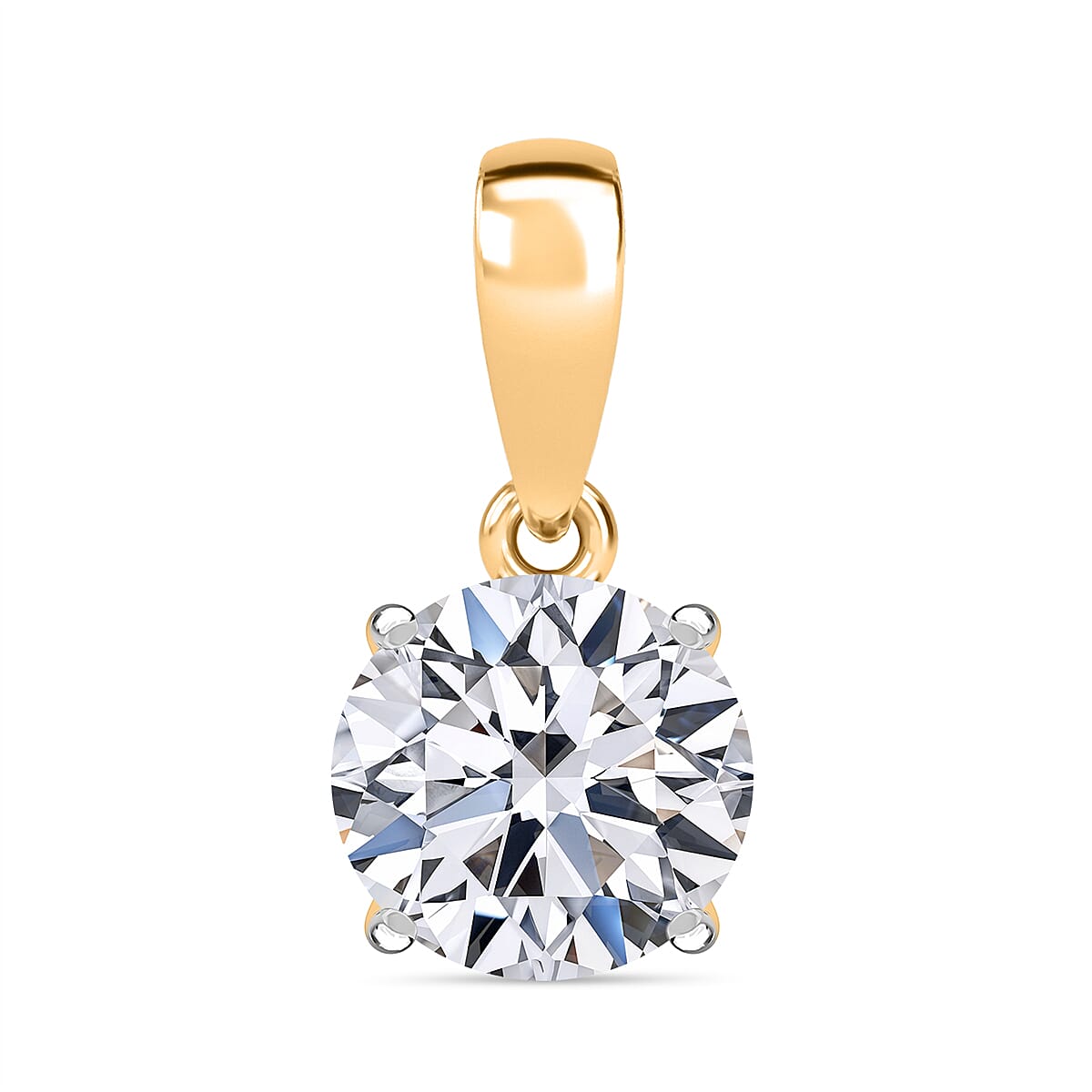 Rachel Galley 9K Yellow Gold VS Lab Grown Diamond EF, VS Solitaire Pendant, Gold Wt.0.8 Gms  1.035  Ct.
