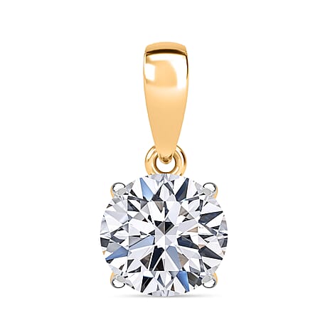 Rachel Galley 9K Yellow Gold VS Lab Grown Diamond EF, VS Solitaire Pendant, Gold Wt.0.8 Gms  1.035  Ct.