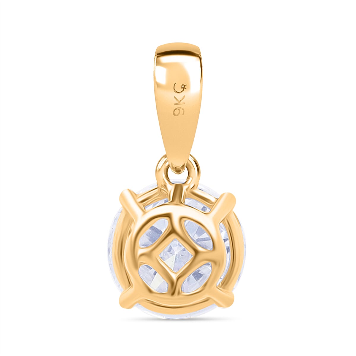 Rachel Galley 9K Yellow Gold VS Lab Grown Diamond EF, VS Solitaire Pendant, Gold Wt.0.8 Gms  1.035  Ct.
