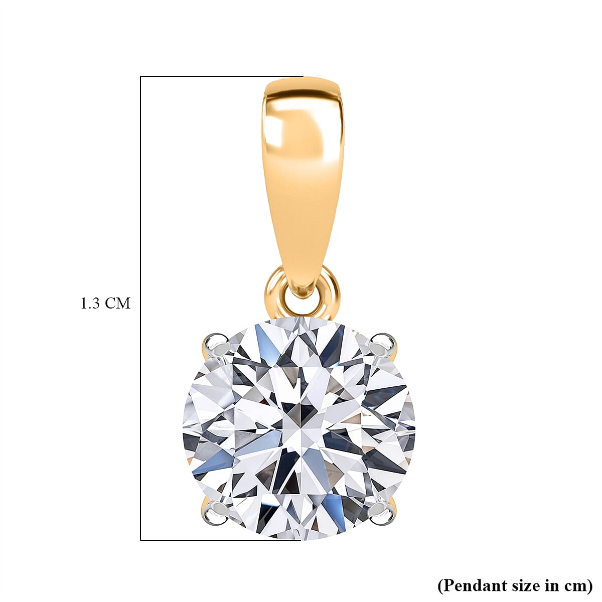 Rachel Galley 9K Yellow Gold VS Lab Grown Diamond EF, VS Solitaire Pendant, Gold Wt.0.8 Gms  1.035  Ct.