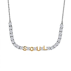 3.3 Ct. Moissanite Cluster necklace in Sterling Silver Sterling Silver