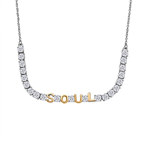 Moissanite Fancy Necklace (Size - 20) Sterling Silver  3.339  Ct.