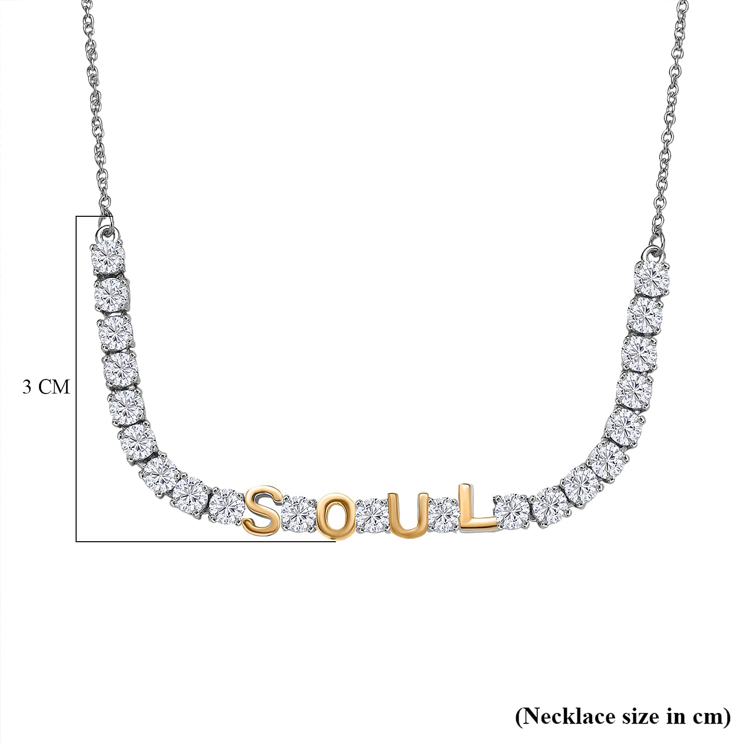 Moissanite Fancy Necklace (Size - 20) Sterling Silver  3.339  Ct.