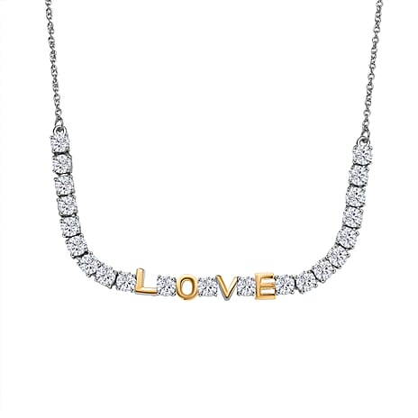 D'Joy Moissanite Fancy Necklace (Size - 20) Sterling Silver  3.180  Ct.