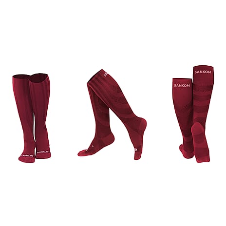 Sankom Antibacterial Light Compression Socks (Size L-XL) - Red